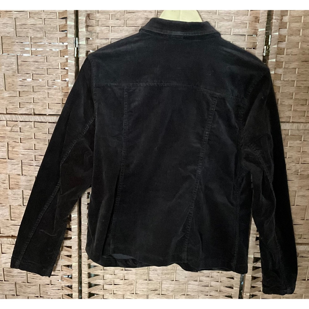 Relativity Corduroy Brown Blazer Jacket Womens Large Petite Button Military Punk - Picture 3 of 8